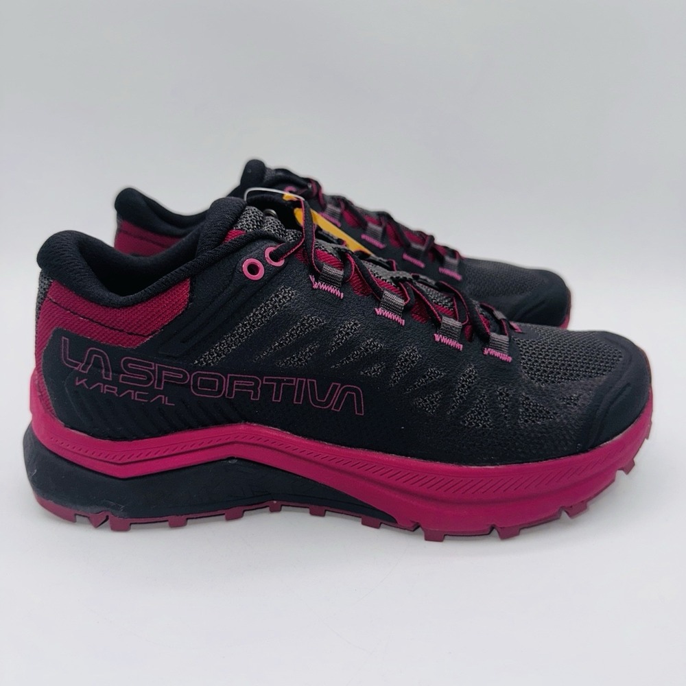 La Sportiva Karacal Trail Running Sneakers Women's Size 7 Black Pink Ortholite - Picture 15 of 16